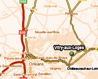 Plan d'accès au gîte des caduels depuis Vitry-aux-Loges